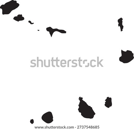 Cape Verde Silhouette Map Vector Transparent Background Vector.