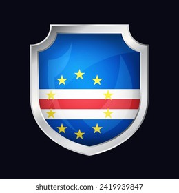 Cape Verde Silver Shield Flag Icon