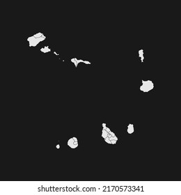 cape verde soft white map with black detail and background