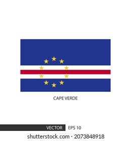 Cape Verde square flag on white background and specify is vector eps10.