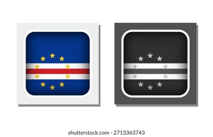 Ícone de Bandeira Arredondada Quadrada de Cabo Verde