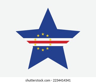 Cape Verde Star Flag. Cabo Verde Star Shape Flag. Cape Cabo Verdean Country National Banner Icon Symbol Vector 2D Flat Artwork Graphic Illustration