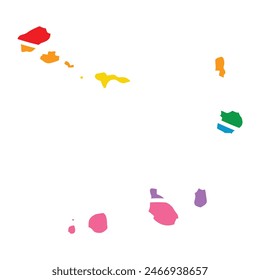 Cape Verde swoosh silhouette rainbow map