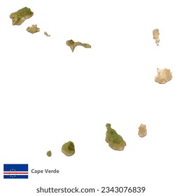 Cape Verde Topography Country  Map Vector