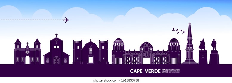 Cape Verde travel destination grand vector illustration. 