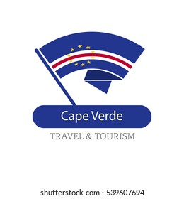 Cape Verde The Travel Destination logo - Vector travel company logo design - Country Flag Travel and Tourism concept t shirt graphics - vector illustration
