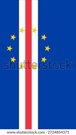 Cape Verde vertical flag in official colors, dimensions and aspect ratio. Vector flag symbolizing national pride, identity, heritage, patriotism and authority