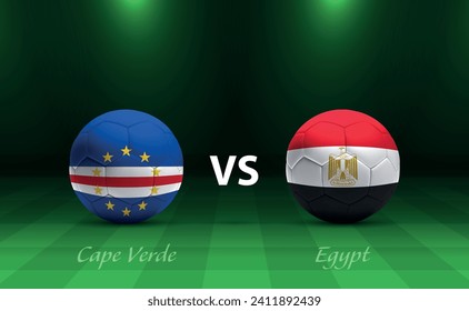 Cape Verde vs Egypt football scoreboard broadcast template for soccer africa tournament 2023