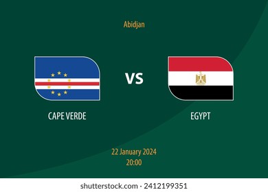 Cape Verde vs Egypt football scoreboard broadcast template for soccer africa tournament 2023