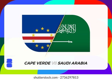 Kap Verde gegen Saudi Arabien International Match Concept Ikone für Sport-Turnier.
