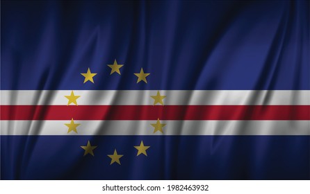 Cape Verde wave flag flat layout vector illustration