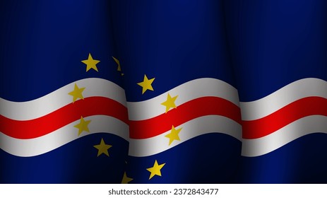 cape verde waving flag background design on sunset view vector illustration suitable for poster, social media design event on cape verde