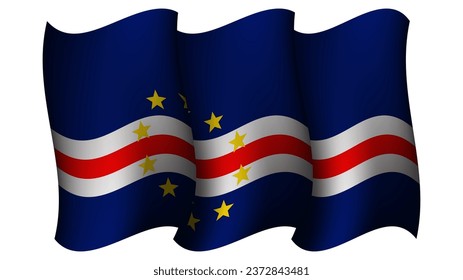 cape verde waving flag design vector illustration suitable for feast day moment or event poster design on cape verde