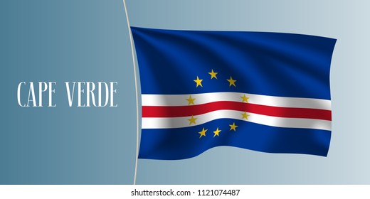 Cape Verde waving flag vector illustration. Iconic design element  as a national  symbol 