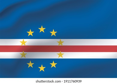 Cape verde waving flag vector editable