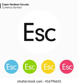 Cape Verdean Escudo sign icon.Money symbol. Vector illustration.
