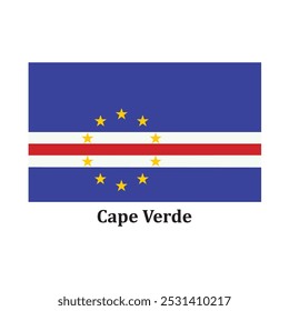 Cape Verdean Flagge Symbol Vektorgrafik Design