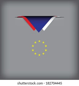 Cape Verde's national colors in the creative execution. Vector illustration.