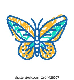 cape york birdwing insect doodle icon sketch vector. cape york birdwing insect sign. isolated symbol illustration