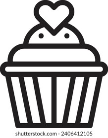Capecake single vector line icon
