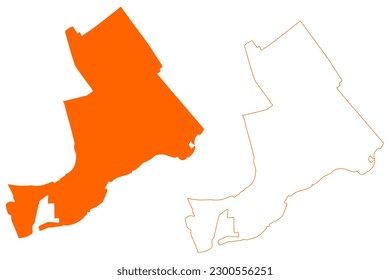 Capelle aan den IJssel municipality (Kingdom of the Netherlands, Holland, South Holland or Zuid-Holland province) map vector illustration, scribble sketch map