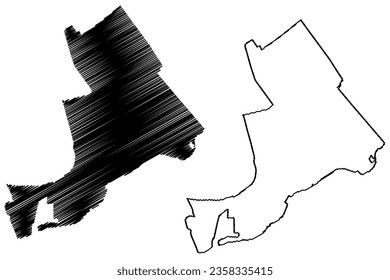 Capelle aan den IJssel (Königreich der Niederlande, Holland, Südholland oder Provinz Zuid-Holland), Karte, Vektorgrafik, Skizze-Karte