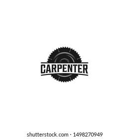 Capenter industry logo design - carpentry circular saw element