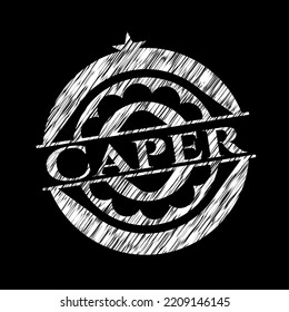 Caper chalk emblem. Vector Illustration. Detailed. 