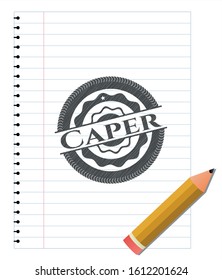 Caper pencil effect. Vector Illustration. Detailed.