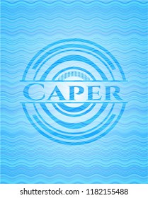 Caper water concept style emblem.