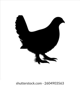 Capercaillie silhouette icon vector flat design.