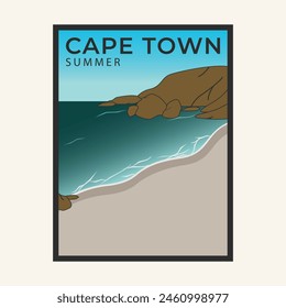 capetown poster background art design vector illustration.