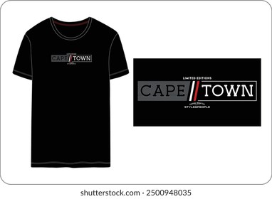 Capetown, diseño de ilustración tipográfica de Vector para imprimir camisetas