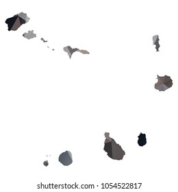 capeVerde map - Black, grey, geometric rumpled low poly style gradient graphic background, polygonal design for your. Vector illustration eps 10.