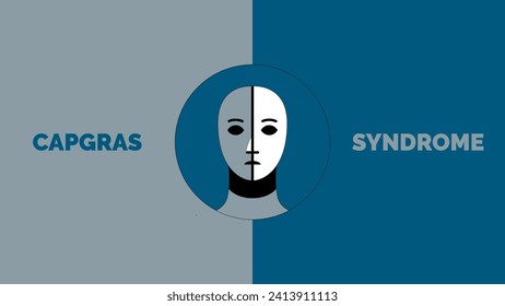  Capgras Syndrome concept. Mental Disease. Psychology. Delusional Belief. Vector Illustration