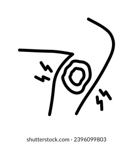 Hemorragia capilar del icono de la línea negra de la pierna.  Heridas. Pictograma para página web, aplicación móvil, promoción.