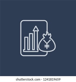 Capital account icon. Capital account linear design concept from Capital account collection. Simple element vector illustration on dark blue background.