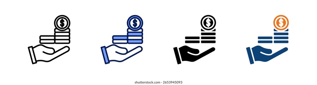 Capital All In One Icon Multi Styles Vector Set