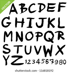 Capital alphabet brush vector