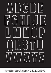 capital alphabet vector start from A to Z with any color and outline stroke