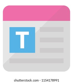 
A capital alphabets written in a square shape box on a web window representing web typography 
