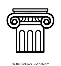  capital of an ancient Greek Ionic column - vector icon