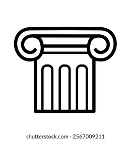  capital of an ancient Greek Ionic column - vector icon