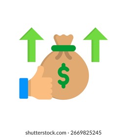 Capital Appreciation Icon Flat Vector Illustration