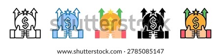 Capital Appreciation multiple style icons set design vector illustration.