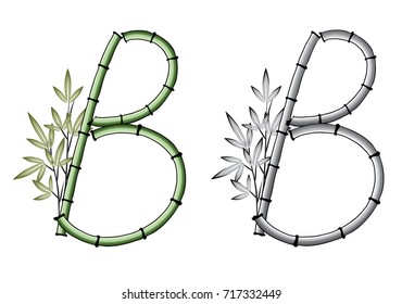 capital B with bamboo design