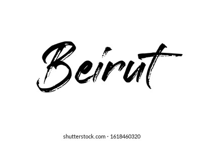 capital Beirut typography word hand written modern calligraphy text lettering. Can be used for a logo, branding or sticker