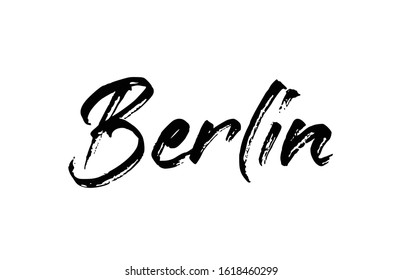 capital Berlin typography word hand written modern calligraphy text lettering. Can be used for a logo, branding or sticker