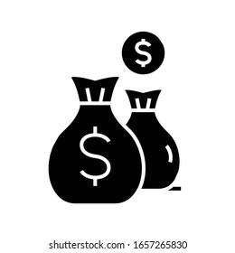 Capital black icon, concept illustration, vector flat symbol, glyph sign.