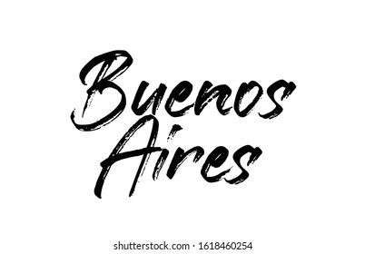 capital Buenos Aires typography word hand written modern calligraphy text lettering. Can be used for a logo, branding or sticker